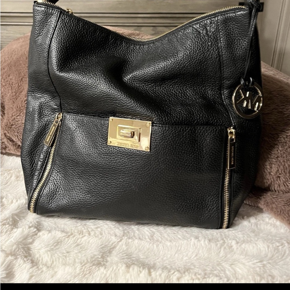 Michael Kors black Leather Designer Shoulder Bag